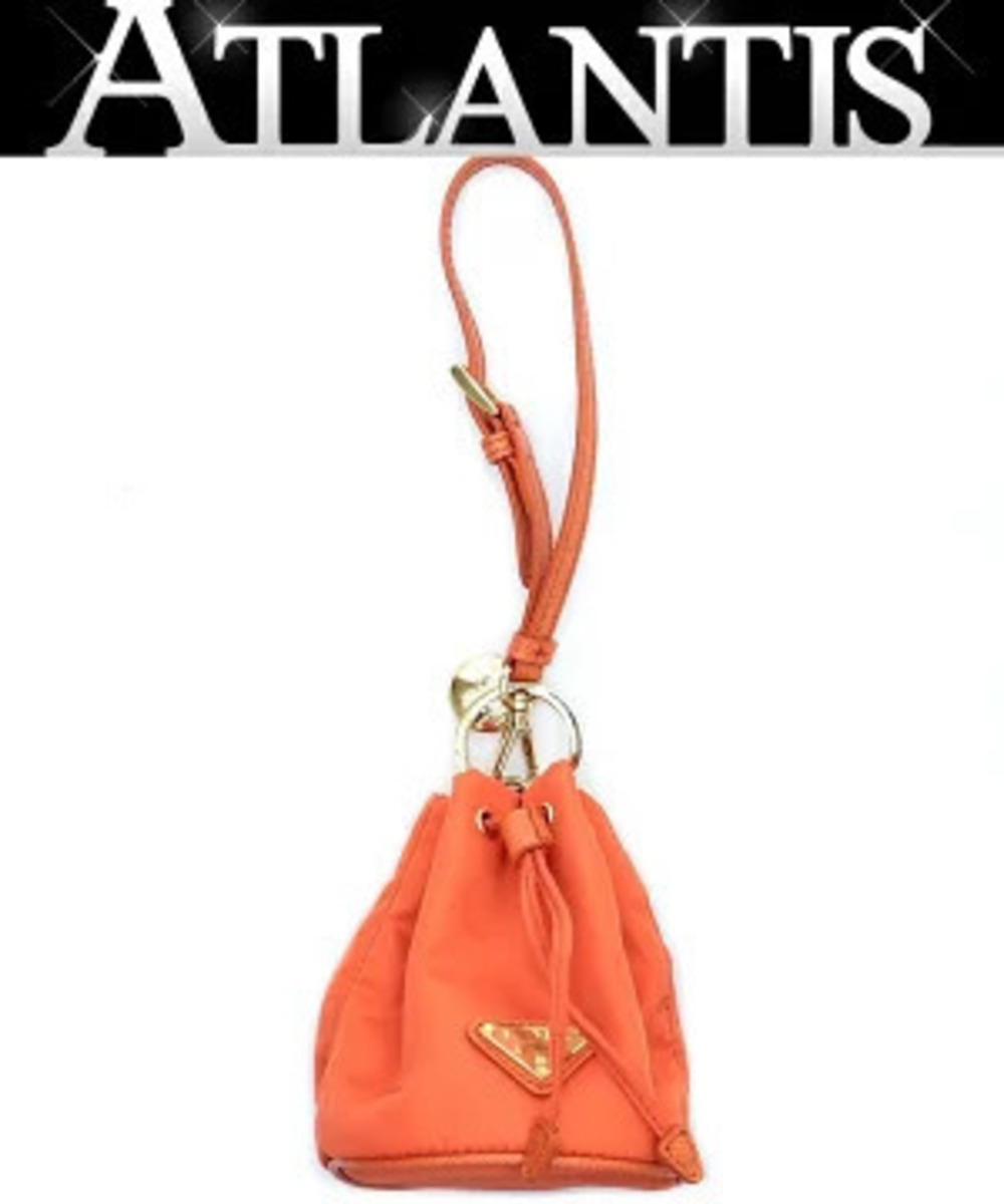 Prada TRICK TESSUTO TRAVEL Pouch Clutch Bag Orange